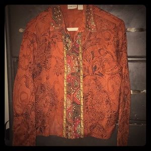 Chico’s brown brocade jacket